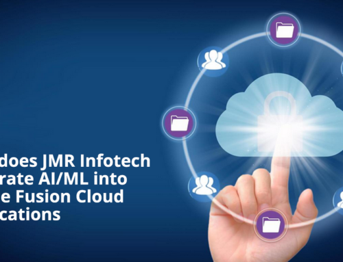 How does JMR Infotech integrate AI/ML into Oracle Fusion Cloud Applications